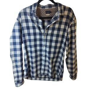 Paul Smith Jeans Mens Slim Fit Navy White Buffalo Check Button Down Shirt L